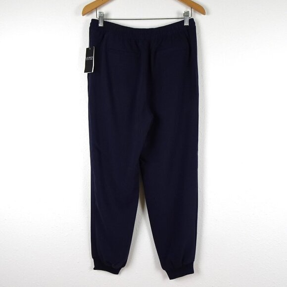 Ralph Lauren Dress Jogger Pants Women's Size 4 Blue Elastic Waist Ribbed Cuffs - Picture 5 of 11